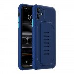 Wholesale Hand Strap Grip Elastic Slim TPU Protective Case Cover for iPhone 12 / 12 Pro 6.1 (Navy Blue)